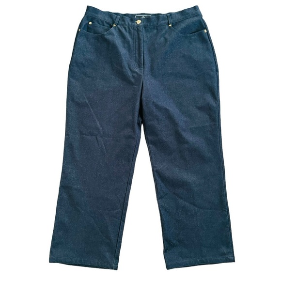 ST. JOHN SPORT Straight Fit Dark Denim Ankle Jeans Size 16 - Picture 1 of 7